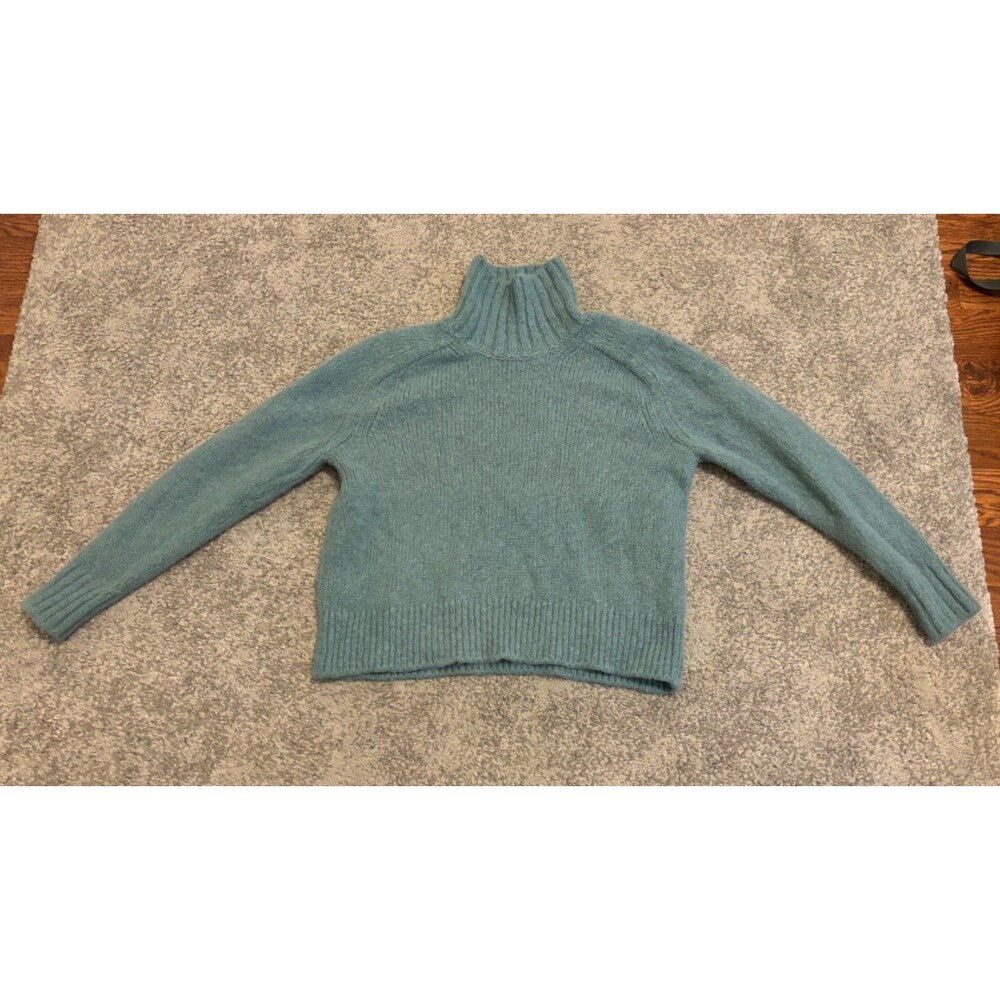 CLOSED Teal Alpaca and Wool Blend Turtleneck Sweater Made in Turkey Size XS